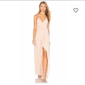 Revolve MISA Los Angeles Ever Maxi Dress in Nude